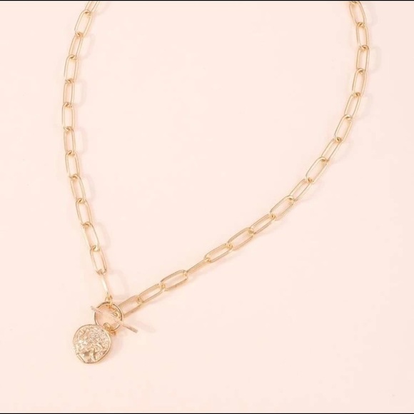 4/$25 Gold Disc Pendant Necklace - Picture 2 of 2